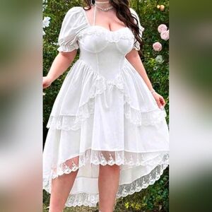 Elegant White Lace Dress